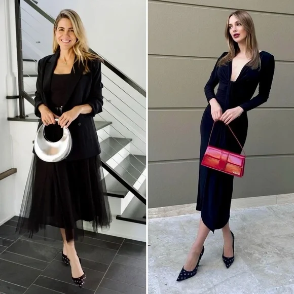 Alexander Wang Delphine Black Satin Crystal Logo Stiletto Pumps Heels 4” 39.5 - Picture 12 of 16